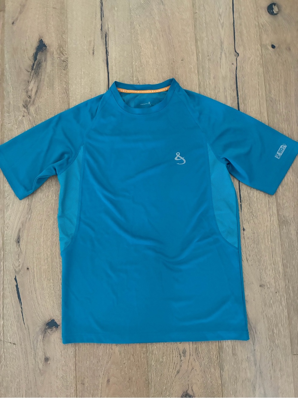 Men's Teal Short-Sleeve Swim Rashguard - Lightweight UPF